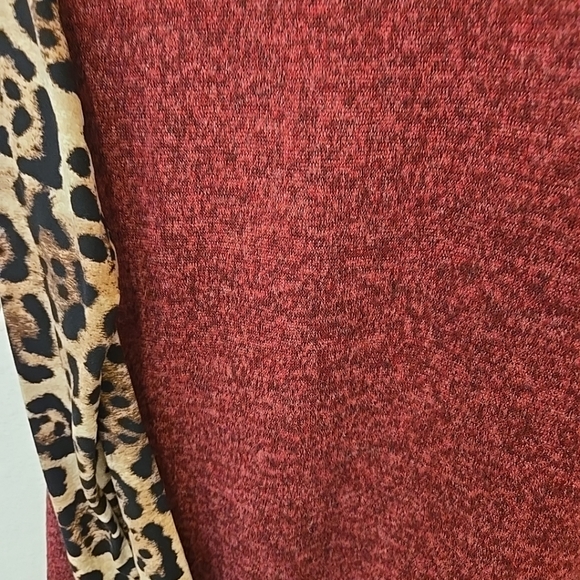 Women's REB. in J. Red leopard long sleeve shirt medium - Picture 2 of 2